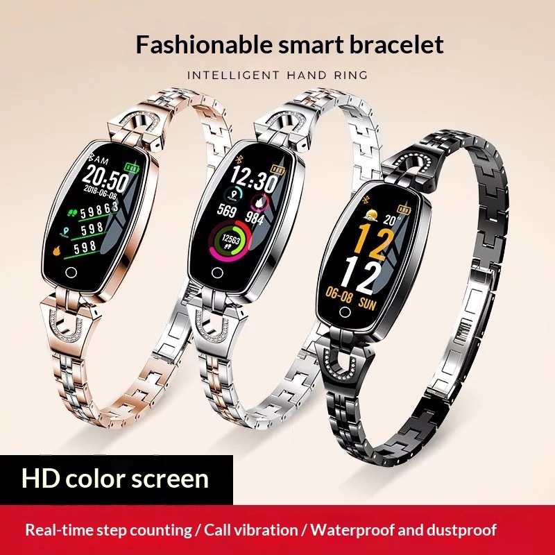Women's Color-screen Weatherproof Smart Bracelet With Heart Rate Monitoring